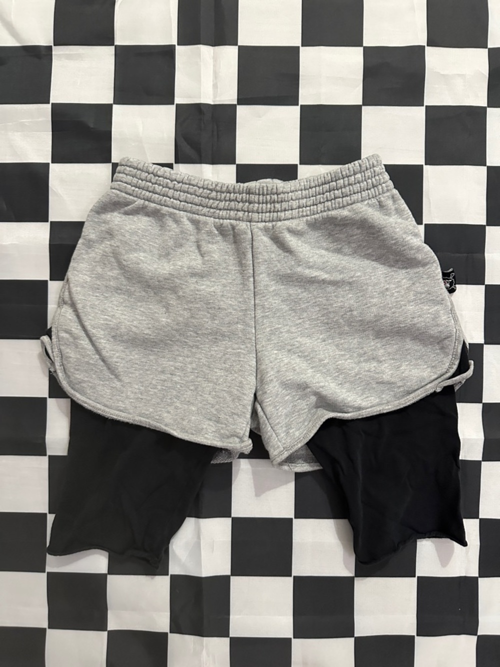 Nununu Kids Gray Layered Athletic Shorts with Black Inner Liner 6-7
